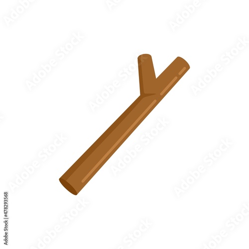 Dog wood stick icon flat isolated vector