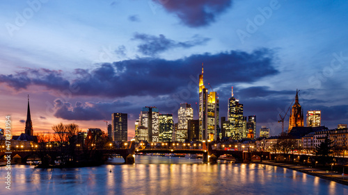 The Frankfurt Skyline at sunset 