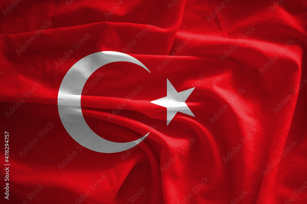 Turkey flag with 3d effect