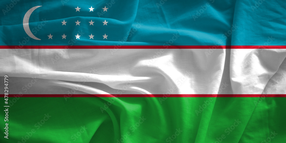 Obraz premium uzbekistan flag with 3d effect