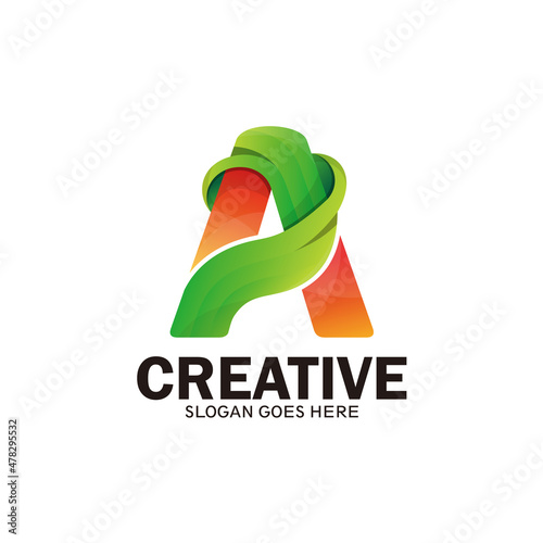 Creative logo letter A. Modern and dynamic logo initials letter A-vector
