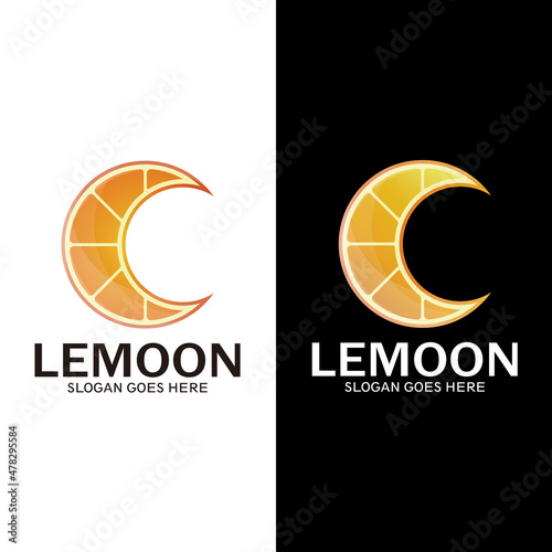 Modern orange ship logo template illustration design, fresh drink symbol -vector
