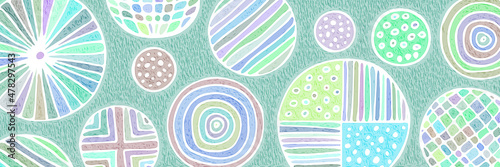 Multicolor background, banner. Abstract round shapes, vector design.