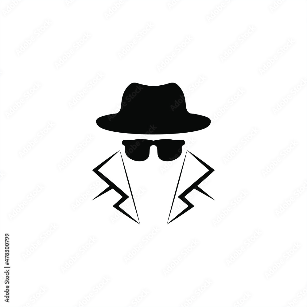 Spy, secret service, anonymous person icon vector illustration