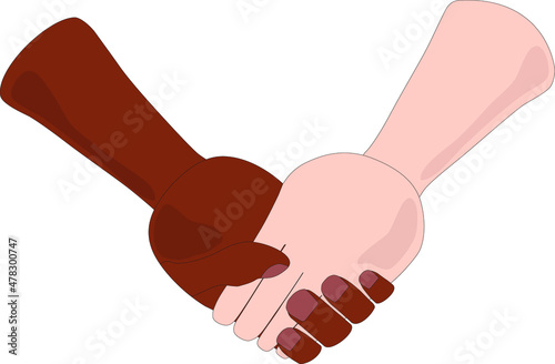 Hands of different Nationalities are held together
