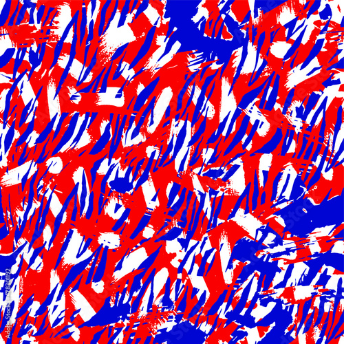 Abstract Hand Drawing Camouflage Zebra Stripes and Geometric Brush Strokes Seamless Vector Pattern Isolated Background
