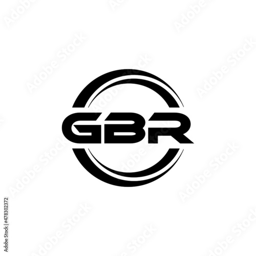 GBR letter logo design with white background in illustrator, vector logo modern alphabet font overlap style. calligraphy designs for logo, Poster, Invitation, etc. 