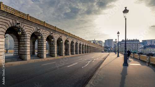 Paris, France - March 3, 2021: Bercy bridge arch in Paris photo