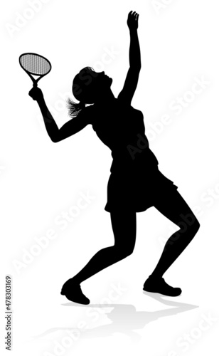 Tennis Player Woman Sports Person Silhouette © Christos Georghiou