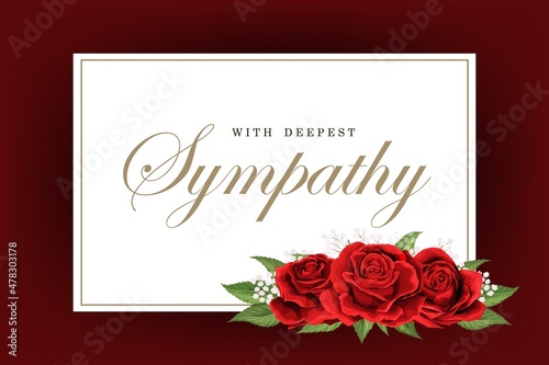 Red rose flower bouquet on dark burgundy background vector template