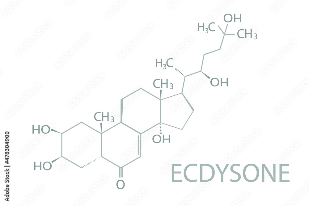 Ecdysone molecular skeletal chemical formula.