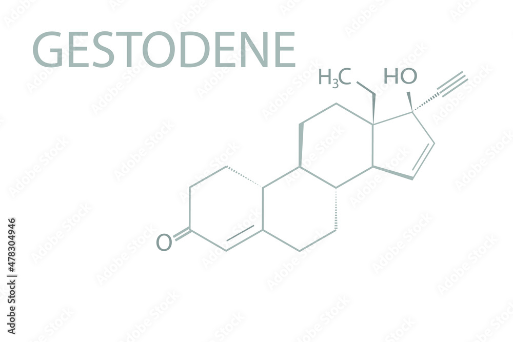 Gestodone molecular skeletal chemical formula. Gestodone molecular skeletal chemical formula.