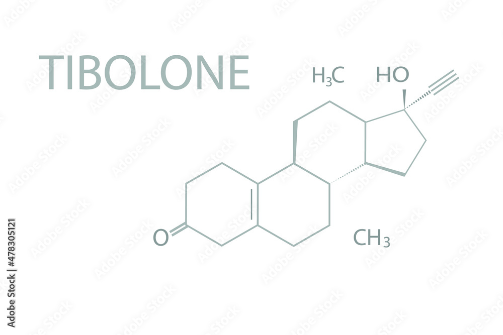 Tibolone molecular skeletal chemical formula.