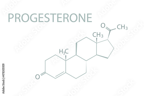 Progesterone molecular skeletal chemical formula.