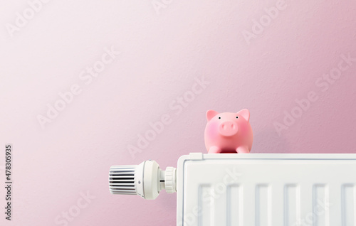 heating costs, piggy bank on radiator
