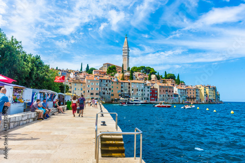 Obraz na płótnie Beautiful view of Rovinj old town, Croatia w salonie
