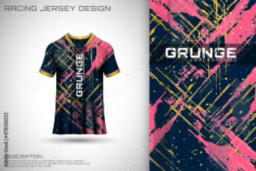 Front racing shirt design. Sports design for racing, cycling, jersey game vector.	
