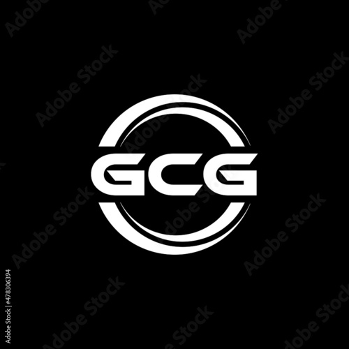 GCG letter logo design with black background in illustrator, vector logo modern alphabet font overlap style. calligraphy designs for logo, Poster, Invitation, etc. photo