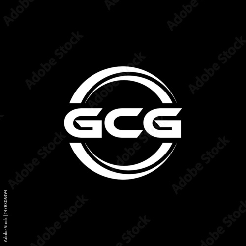 GCG letter logo design with black background in illustrator, vector logo modern alphabet font overlap style. calligraphy designs for logo, Poster, Invitation, etc.