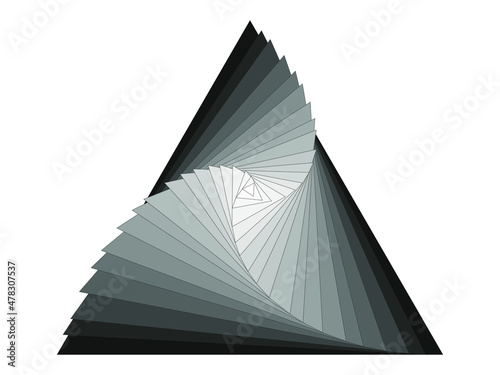 Grafika wektorowa powstała w wyniku zastosowanie szeregu przekształceń geometrycznych trójkąta.