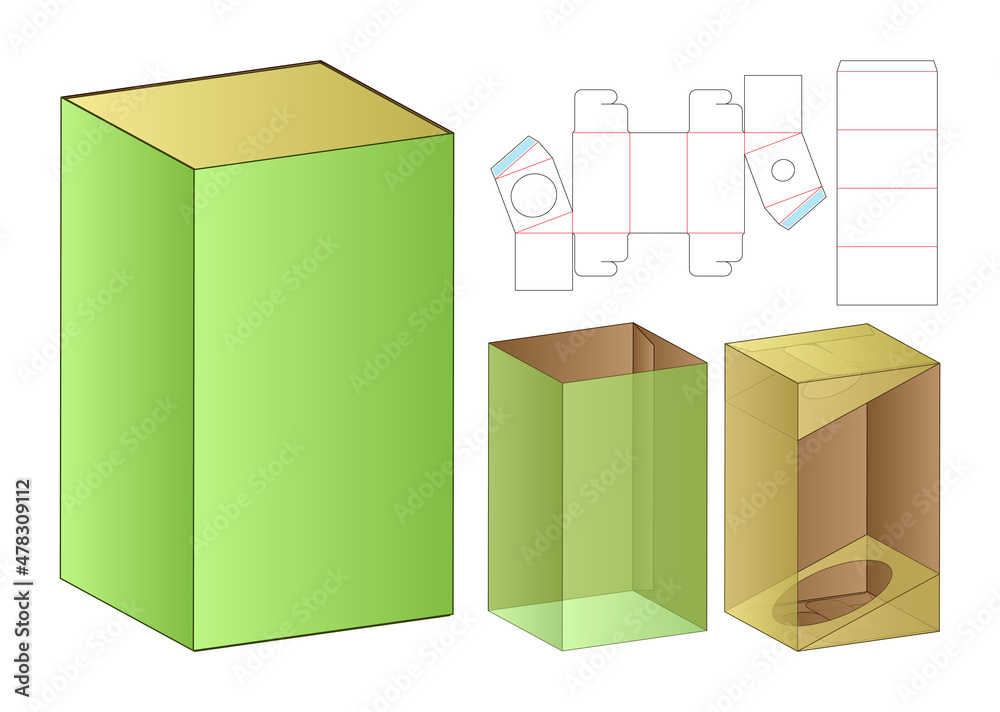 Box packaging die cut template design. 3d mock-up Box packaging die cut template design. 3d mock-up