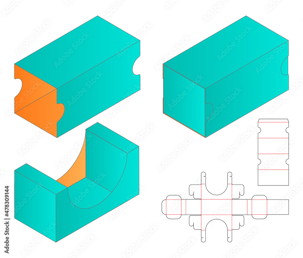 Obraz premium Box packaging die cut template design. 3d mock-up