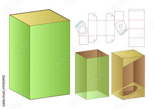 Box packaging die cut template design. 3d mock-up