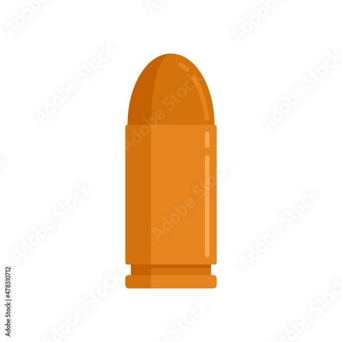 Pistol bullet icon flat isolated vector