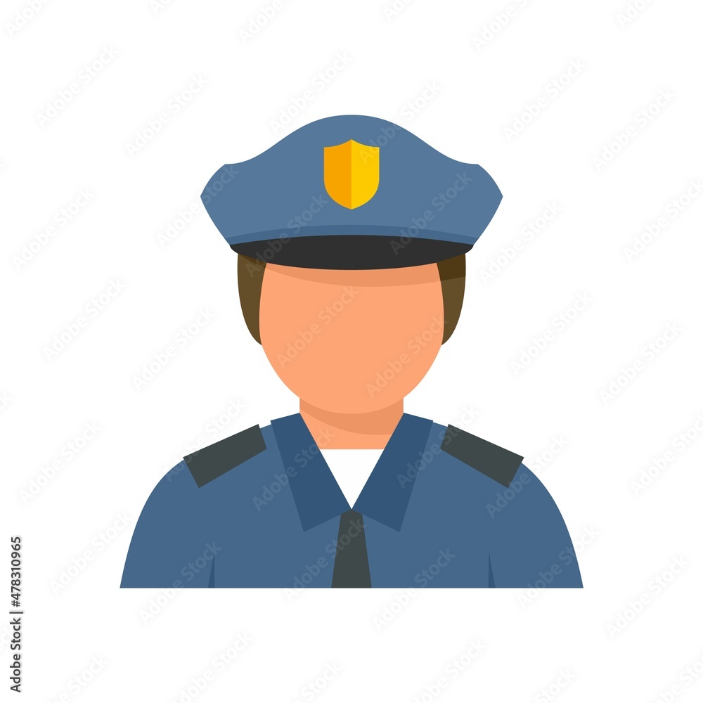 City policeman icon flat isolated vector