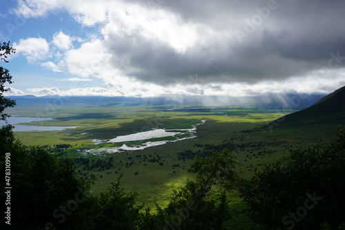 Majestic cloud formations over Lakd Magadi in Ngorongoro Crater National Park