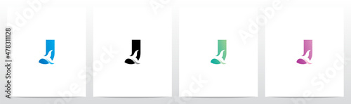 Fish Tail On Letter Logo Design J