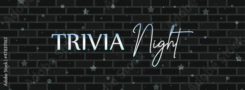 trivia night sign on white background