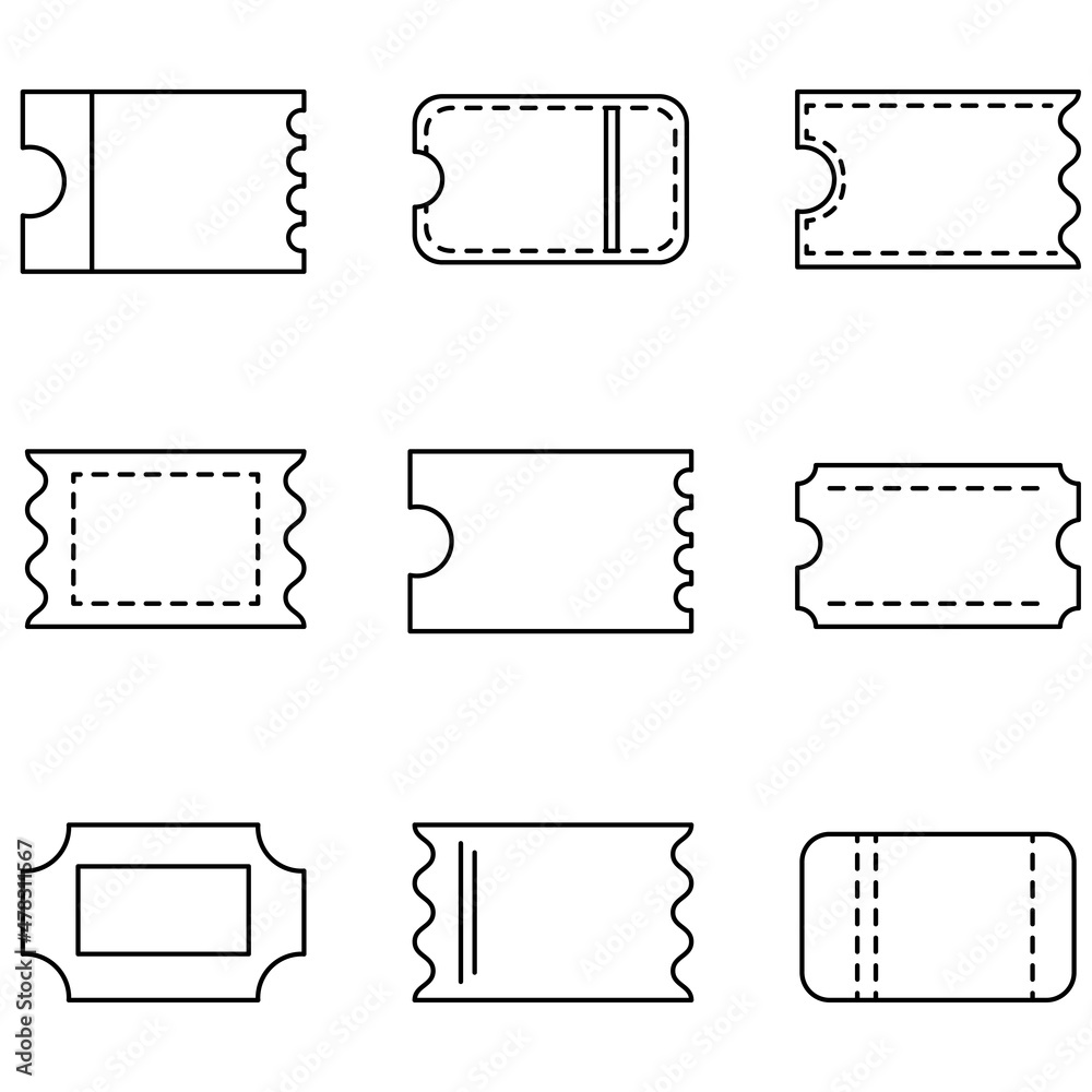 Set of line icons related to stamps. letter stickers Set of line icons related to stamps. letter stickers