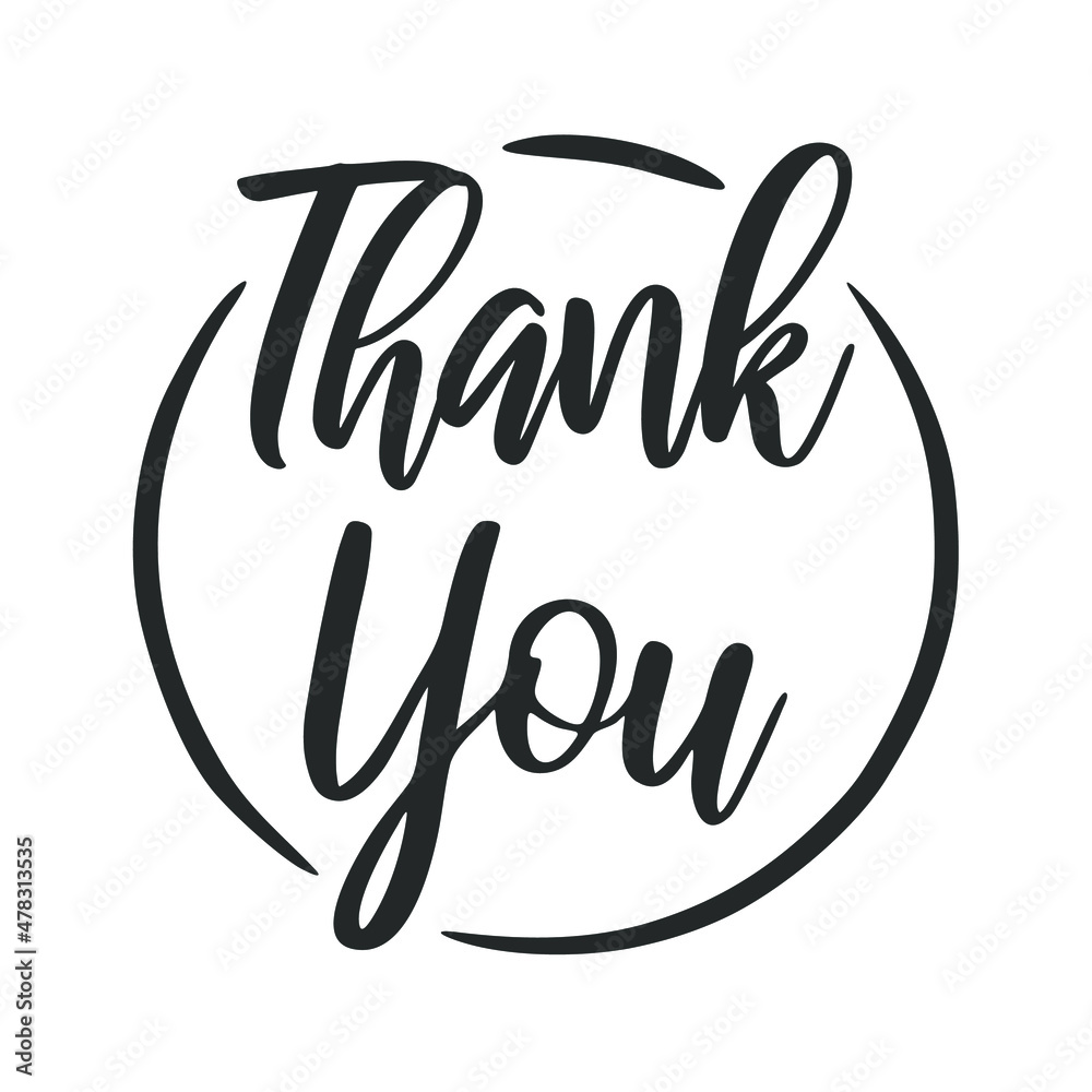 Obraz premium Thank you hand lettering black ink brush calligraphy