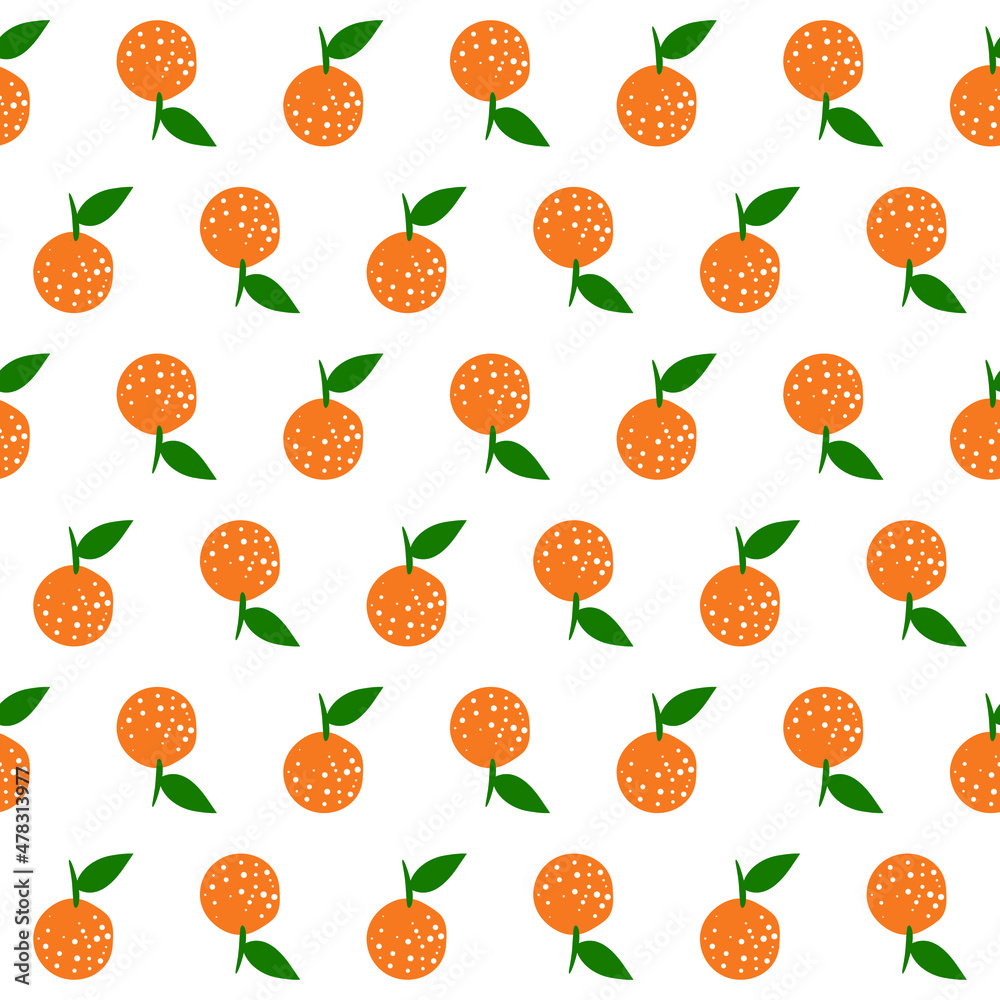 Tropical seamless pattern with orange fruit Tropical seamless pattern with orange fruit