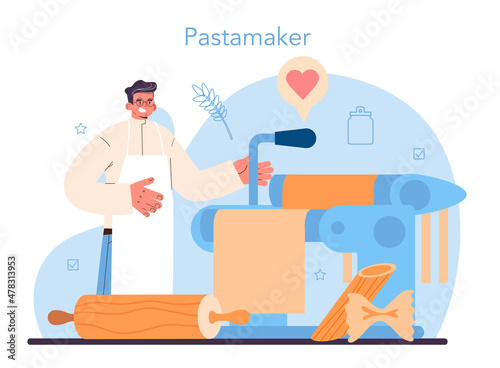 Dough products making. Baking industry, pastry baking process.