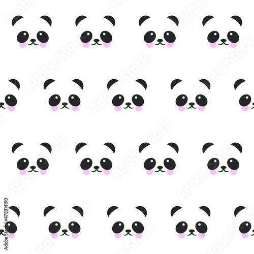 Cute panda seamless pattern background