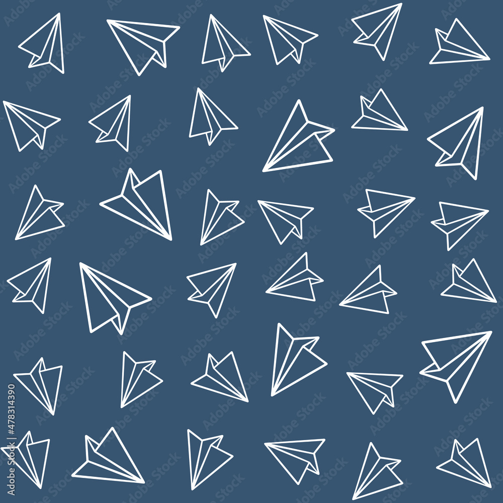 Seamless pattern with paper plane background Seamless pattern with paper plane background