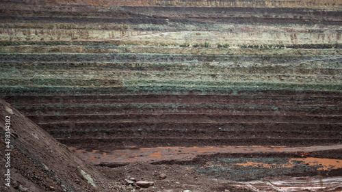 A clay pit, open-cast mine, in which clay is mined, usually for the extraction of raw materials for the ceramic and building materials industry