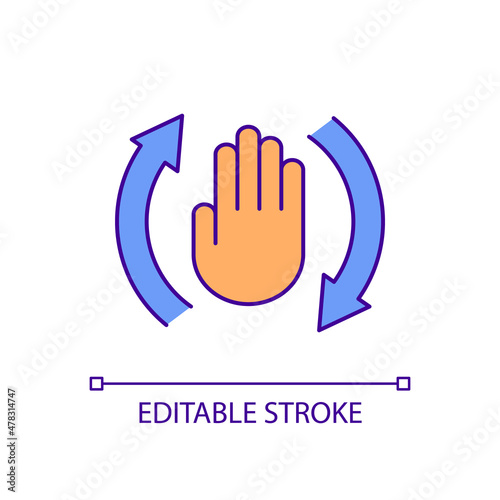 Obsessive-compulsive disorder treatment RGB color icon. Regular activities. Psychotherapy approaches. Isolated vector illustration. Simple filled line drawing. Editable stroke. Arial font used