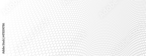 Network concept hexagonal pattern in 3D dimensional perspective  abstract background of future technology  science dynamic backdrop.