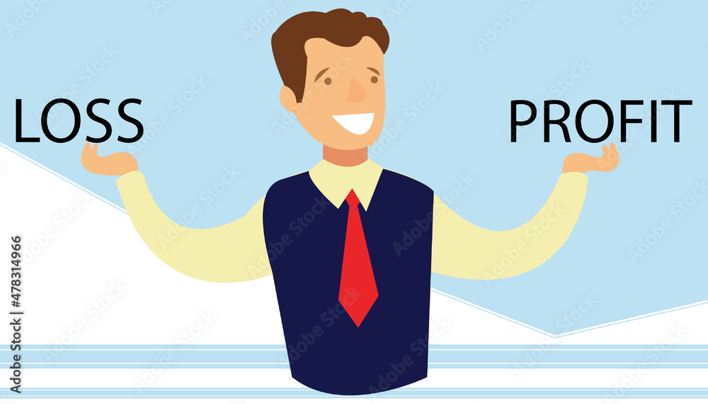2d illustration profit loss concept
