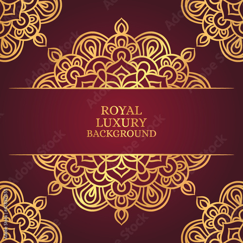 Royal luxury mandala background with golden arabesque