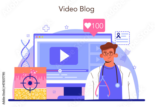 Oncologist online service or platform. Cancer disease diagnostic