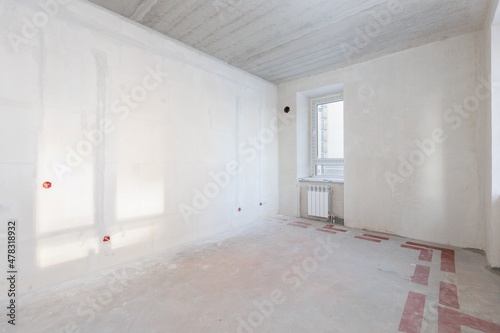 interior of the apartment without decoration in gray colors
