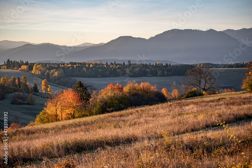 autumn landscape in the mountains, Liptov, Slovakia