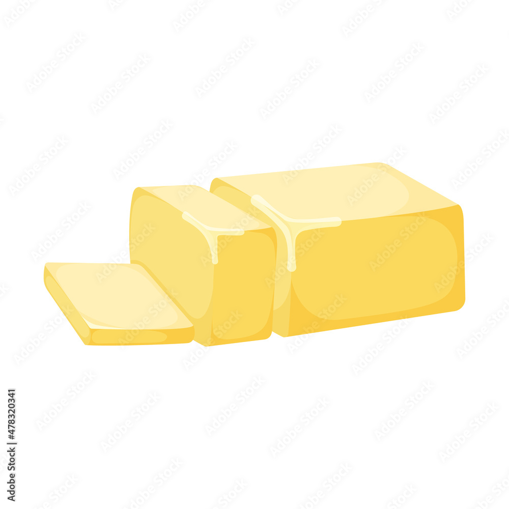 Milk product natural ingredient butter or margarine icon, concept cartoon  organic dairy breakfast food vector illustration, isolated on white. Stock  Vector | Adobe Stock