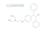Clomifene molecular skeletal chemical formula.