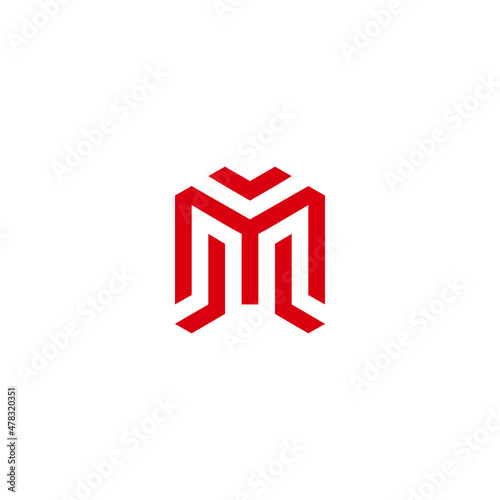 letter M logo with modern style geometric lines