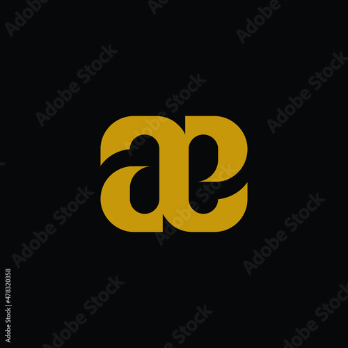 AE letter logo with simple and modern shape